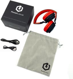 PowerLocus Buddy Draadloze On-Ear Koptelefoon voor Kinderen, LED lampjes, 85db Limiet, met Microfoon, Micro SD poort - Zwart/Rood — thumbnail 5