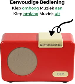 OER Muziekspeler voor Ouderen met Dementie (De Perfecte Dementie Radio) - Geschikt voor Muziektherapie - Vergemakkelijkt Mantelzorg - Zelfstandige Bediening - Ruimte voor meer dan 1.500 Nummers - Stevig/Robuust/Kwaliteit - Rood — thumbnail 3