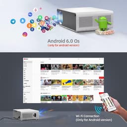 Belesy® Beamer Projector M14 - 4K Support Full HD - 7.500 Lumen - 15.000:1 Contrast - Projectie 30 tot 300 inch - Beamers - WiFi voor Android - Cadeau - WK 2022 - Moederdag — thumbnail 5
