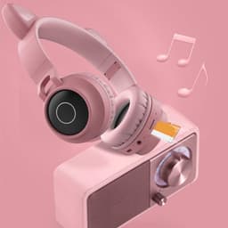 TDR- Draadloze Bluetooth koptelefoon - Over-Ear Koptelefoon voor Kinderen - Met Led Kat Oortjes - Bekend van TikTok - Roze — thumbnail 5