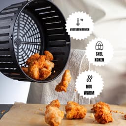 Quvo® Mini Airfryer - Airfryermand - Heteluchtfriteuse - Zwart - 28cm x 29cm x 37cm — thumbnail 5