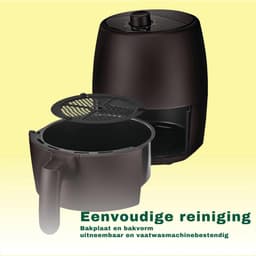 Quvo® Mini Airfryer - Heteluchtfriteuse - Airfryer - Zwart - 22cm x 28cm x 27cm — thumbnail 3