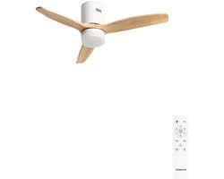 CREATE - Plafondventilator 40W silent 100% hout - S - Met licht - Afstandsbediening - WIND CALM NATURAL WOOD