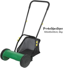 Aurixi® Grasmaaier Handmatig – Grastrimmer Met Opvangbak – Handmaaier 30 Cm Breed – Kooimesmaaier - Groen - 100cm x 60cm x 50cm — thumbnail 2