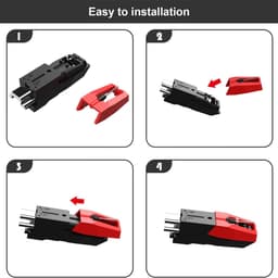 4 stuks - Naald - Platenspeler reservenaald - Premium Platenspeler Naald - universele draaitafelpinnen - Geschikt voor vinylplatenspelers, fonografen - Rood — thumbnail 5