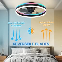 Bluetooth RGB Plafondventilator | Verschillende Kleuren | Dimbaar Met Afstandsbediening | 55W | RGB Ventilator | Woonkamerlamp — thumbnail 2