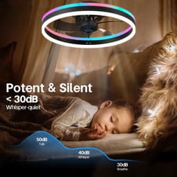 Bluetooth RGB Plafondventilator | Verschillende Kleuren | Dimbaar Met Afstandsbediening | 55W | RGB Ventilator | Woonkamerlamp — thumbnail 3