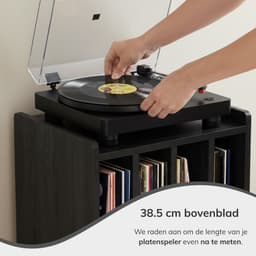 ACAZA LP Opbergsysteem - LP Houder - Zwart - 45 x 30 x 66 cm (L x B x H) - Platenspeler Meubel - Vinyl Opbergsysteem - Platenkast - Platenhouder - 72 Platen — thumbnail 3