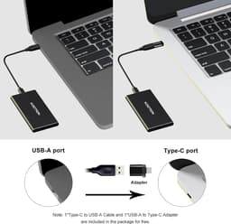 Externe SSD harde schijf 1 TB - Snelle Portable SSD tot 550 MB/s, USB 3.1 Gen2 voor Gaming en Meer — thumbnail 2