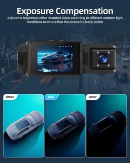 Dashcam 3-kanaals 1080p met Wifi, Nachtzicht en G-sensor voor Voor, Achter en Interieur — thumbnail 4