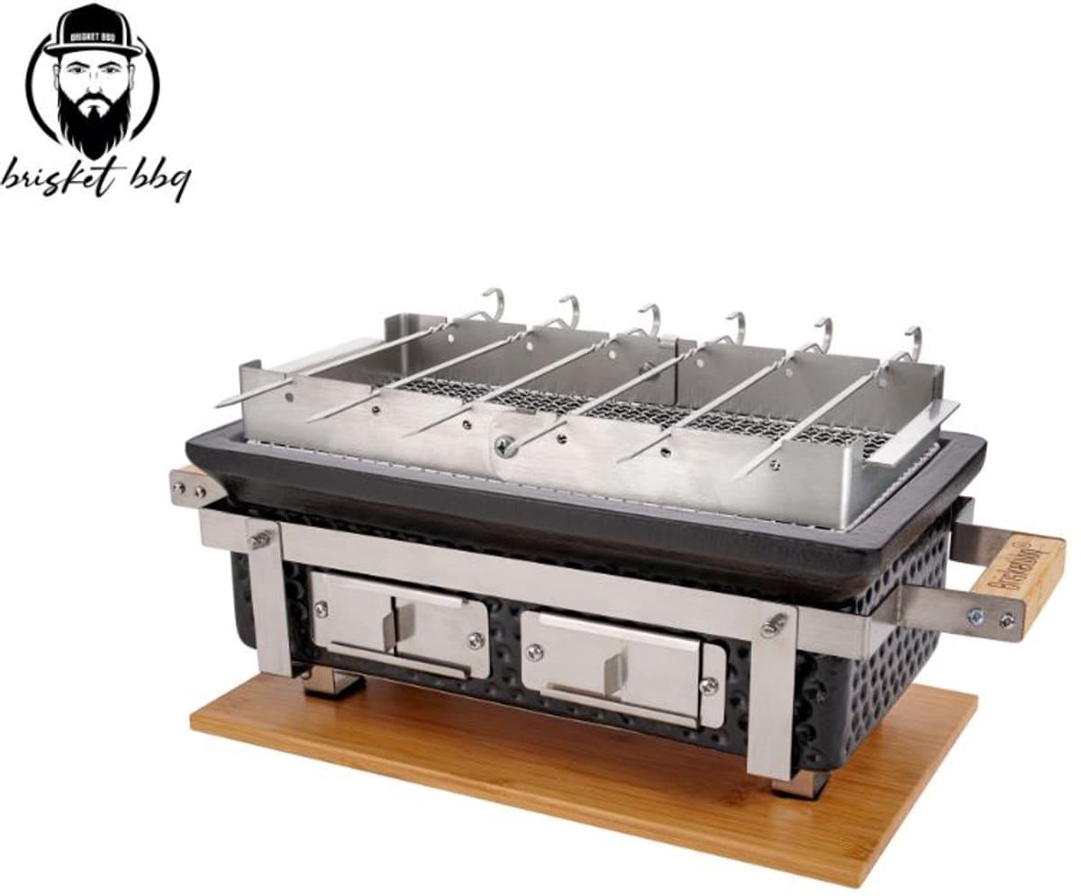 Brisket BBQ® Shichirin- Tafelgrill - Table Grill - Hibachi- Barbecue - Keramische Grill - Rechthoekige keramische BBQ — afbeelding 1