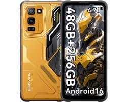 Blackview FORT 5 - Robuuste Smartphone - 4G - 36GB RAM - 256GB ROM - 6.78 inch 120Hz - Robuuste Telefoon - Nachtzicht - Android 16 - NFC - GPS - Geel