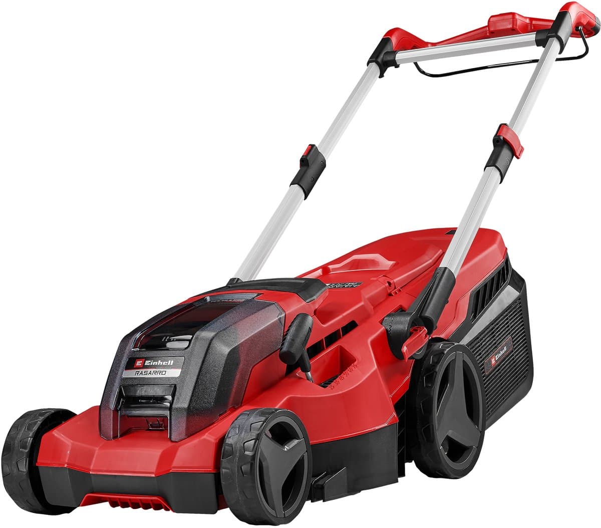 Einhell Professional Accu Grasmaaier RASARRO 36/38 Li Kit - Power X-Change - 36 V/Li-ion - Maaibreedte 38 cm - Aanbevolen gazonoppervlakte: tot 450 m² - 45 L opvangbak - Maaihoogte: 25-75 mm - Mulching functie - Incl. 2x 4.0Ah + 1x DUO-lader — afbeelding 1