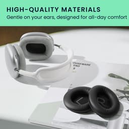 kwmobile 2x oorkussens geschikt voor Bose QuietComfort 45 / QC45 / SC - Earpads voor koptelefoon in zwart — thumbnail 5