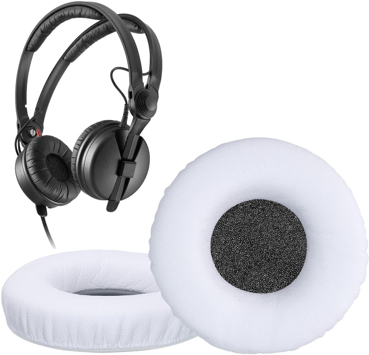 kwmobile 2x oorkussens geschikt voor Sennheiser HD25 / HD25-1 II / HD250BT - Earpads voor koptelefoon in wit — afbeelding 1