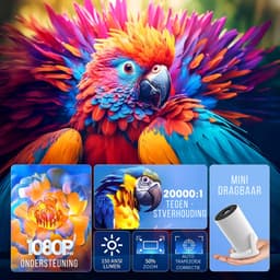 DnA® Mini Beamer - Mini Beamer 4k - Mini Beamer Smartphone - Wit - 10cm x 10cm x 16cm — thumbnail 2