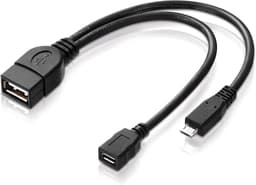 USB OTG Adapterkabel Micro-USB 2.0 met Stroomaansluiting voor Externe Harde Schijven en Apparaten — thumbnail 1