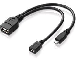 USB OTG Adapterkabel Micro-USB 2.0 met Stroomaansluiting voor Externe Harde Schijven en Apparaten
