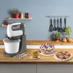 DYNA® Mixer met mengkom - Mixer - Mixer met mengkom keukenmachine - Wit En Zwart - 10cm x 28cm x 32cm; 2 kg — thumbnail 4