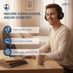 Set Oorkussens voor Jabra Koptelefoon - Elite 45h Oorkussen - Elite 45h/Evolve2 65/Evolve2 40 - Kunstleer met Traagschuim — thumbnail 3