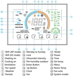 Slimme thermostaat voor elektrische vloerverwarming | Inbouw | Wifi met Tuya Smart Life app | Touchscreen | Zwart | 16A — thumbnail 4