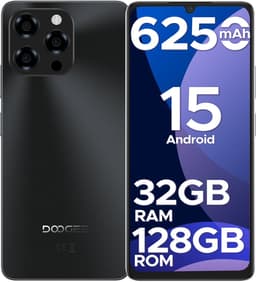 DOOGEE Note 58 4G - Smartphone - 32 GB RAM + 128 GB ROM (2TB/TF) - Android 15 - 6250 mAh - 6,75 Inth 90 Hz - AI-camera 16 MP - Face ID - NFC - GPS - Zwart — thumbnail 1