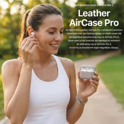 DECODED Leren Hoesje voor AirPods Pro 3 - Airpods Pro 3 Case - Premium ECCO-leer - Geschikt voor Magsafe - Draadloos Oplaadbaar - Indicatie Lampje - Krasbestendig - Beige — thumbnail 4