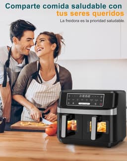 Heteluchtfriteuse XXL met 2 Kamers en Kijkvenster - 8in1 Smart Airfryer — thumbnail 5