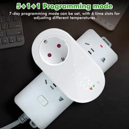 Slimme Wifi Thermostaat voor Stopcontact - Programmeerbare Temperatuurregelaar met Verwarming en Koeling — thumbnail 4