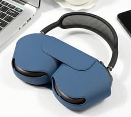 Ainy - Blauw Case Accessoires - Koptelefoon hoes geschikt voor Apple Airpods Max | Zacht Polyester Siliconen Syntetisch Leer materiaal | Magneet sluitingen — thumbnail 2