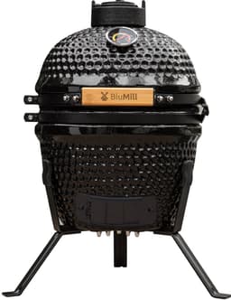 BluMill Kamado BBQ Egg - Kamado 13 Inch - Houtskoolbarbecues - Vaderdag Cadeau - Zwart - Ø 27 cm - Vrijs van PFAS- houdende anti-aanbaklaag - Houtskoolbarbecue Met Thermometer — thumbnail 1