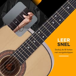 Finesse Akoestische Gitaar - met Videocursus - Nylon Snaren - Klassieke Gitaar - Spaanse Gitaar - Kind - Volwassenen - Naturel — thumbnail 3