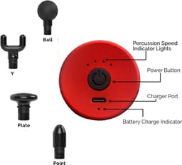 Massage Gun - Spier Stimulator - Herstel & Activatie - Compact Lichtgewicht - 4 standen 4 koppen — thumbnail 5