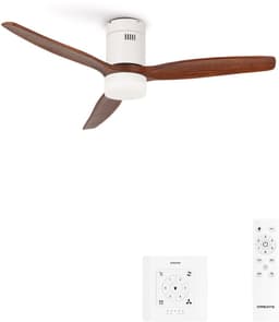 CREATE - Stille 40W plafondventilator met technische ABS bladen in verschillende maten - S - Met licht - Controller voor wandmontage - WIND CALM — thumbnail 1