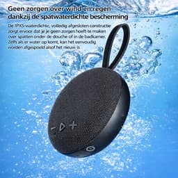 Mini Bluetooth Speaker Draadloos – Portable Waterproof IPX5 Speaker – 6W Stereo Geluid – Bluetooth 5.3 – Magnetische Muziek Box – TF Kaart MP3 – Compacte Speaker voor Smartphone, Laptop en Tablet-Zwart — thumbnail 4