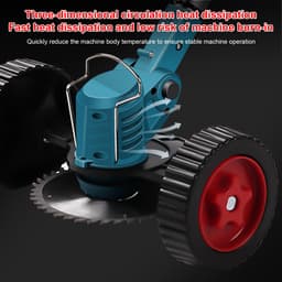 Accu Elektrische Grastrimmer - 30W Handgrasmaaier - Borstelloze Draadloze Grasmaaier - Lengte Verstelbaar - Multifunctionele Snijkop - met 2 Accu's - Tuingereedschap voor Gazon — thumbnail 4