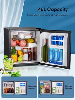 Compacte Mini Koelkast 46 Liter met Temperatuurregeling - Ideaal voor Kamer of Kantoor — thumbnail 5