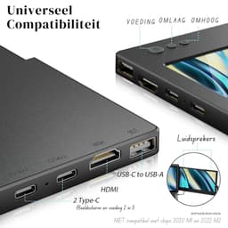 Florixa® Krachtige en Professionele Portable Monitor Pro 2024 - Full HD - 13” / 16.5” Tri-Screen - Laptop Scherm Uitbreider - Zwart - ‎23cm x 33cm x 3cm — thumbnail 2