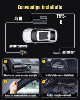 Aurixi® Dashcam Voor en Achter - Dashcam - Dashcam Voor Auto - Zwart- 5cm x 10cm x 4cm — thumbnail 3