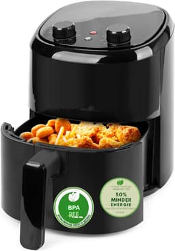 AMA® Mini Airfryer - Heteluchtfriteuse - Friteuse - Zwart - 23x23x26cm — thumbnail 1