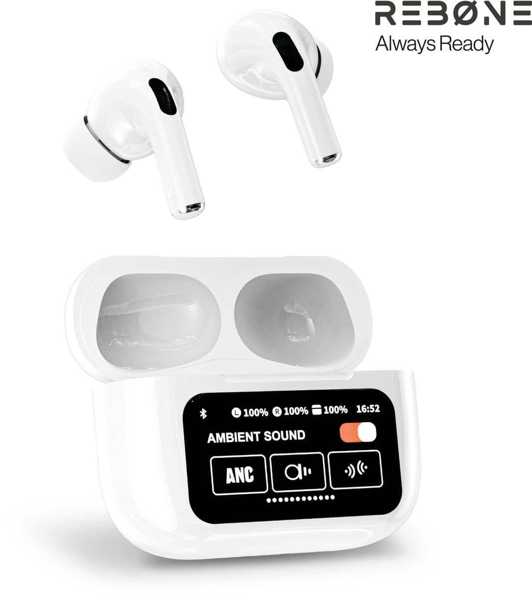 REBØNE Sport Pro Earbuds - Draadloze Oortjes - Oordopjes met Oplaadcase - Wireless Earphones - In Ear Sport - Noise Cancelling - Draadloos - Bluetooth - Geschikt Voor o.a. IPhone en Samsung – Voor Smartphone en Laptop — afbeelding 1