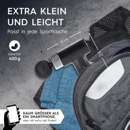 VITALmaxx massagepistool met 6 standen | Massagetoestel met 4 opzetstukken | Werkt op batterijen tot 90 minuten en oplaadbaar via USB-C | Bijzonder licht en handzaam voor onderweg en tijdens het sporten [zwart/zilver] — thumbnail 5