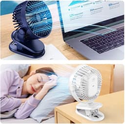 Ventilator - USB ventilator - Mini ventilator - Tafelventilator - Met klem - 3 instelbare snelheden - Verstelbare hoek - Draagbare koelventilator - Ideaal voor kantoor, school & studentenkamers - Zwart — thumbnail 4