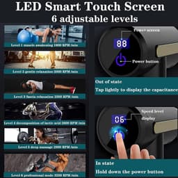 Massage gun Mini-Massagepistool voor spieren met LCD-display en 4 massagekoppen - Verlicht pijn en stijfheid met 6 instelbare niveaus massage gun — thumbnail 3