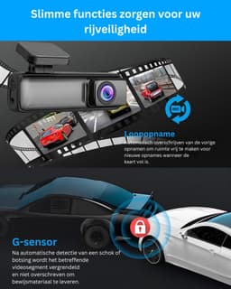 DVDSS® Dashcam voor auto voor en achter - Dashcam met parkeerbewaking - 1080p - Zwart — thumbnail 3