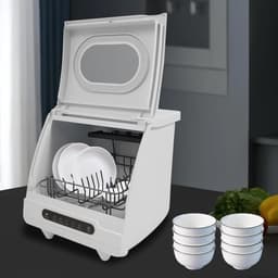 Compacte Vaatwasser - Tafelmodel Apparaat - Snel Afwassen - Energiezuinig 72°C - 38cm Max Diameter - Wit — thumbnail 3