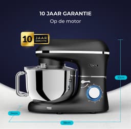 Fentic Keukenmachine – 2000W – Keukenrobot - Foodprocessor - 6,2L Mengkom – Incl. extra Accessoires – Zwart — thumbnail 5