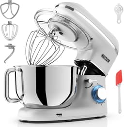 Fentic Keukenmachine - 2000W - RVS Mengkom (6,2 L) - Keukenrobot - Foodprocessor - Mixer met Garde, Deeghaak en Menghaak - Incl. extra Accessoires - Zilver — thumbnail 1