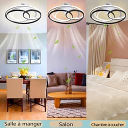 Moderne plafondventilator met verlichting en afstandsbediening voor woonkamer en slaapkamer — thumbnail 3