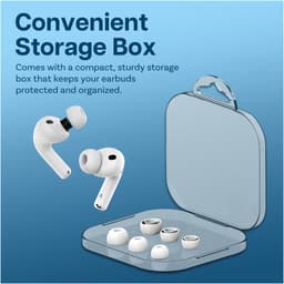 MMOBIEL 3 Paar Vervangende Oordopjes Tips voor AirPods Pro Gen 3 – Antislip Siliconen Oordopjes met Ruisonderdrukkingsgat, Draagbare Opbergdoos en Passen in Oplaadcase – S, M & L – Wit — thumbnail 4